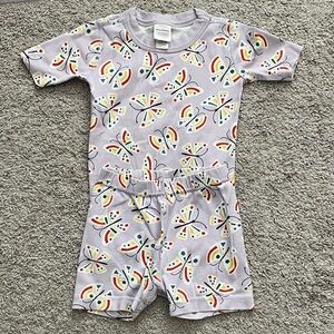 Hanna Andersson Lavender Butterfly Rainbow Short PJ Set
